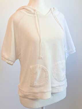 Vintage Newport News Short Sleeve Terrycloth Hoodie 90s Beach Retro
